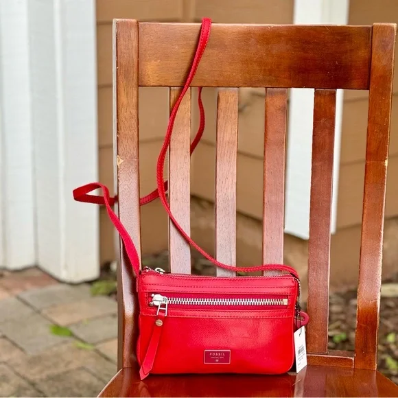 Fossil Dawson Mini Crossbody - Real Red - NWT - Picture 11 of 17
